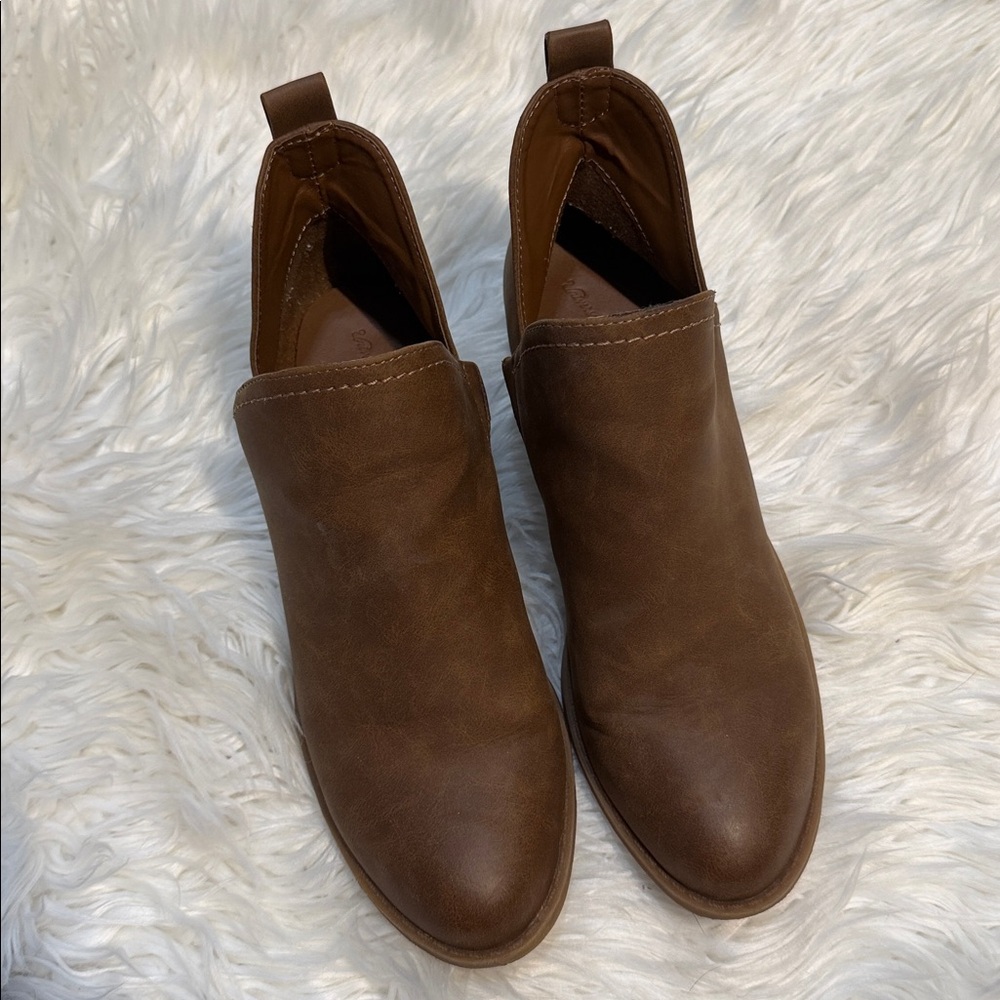 Faux Leather Brown Ankle Boots - Picture 2 of 5